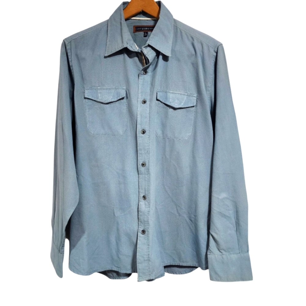 Pd & c👔Blue Button Down Long Sleeves Size L - Picture 1 of 4
